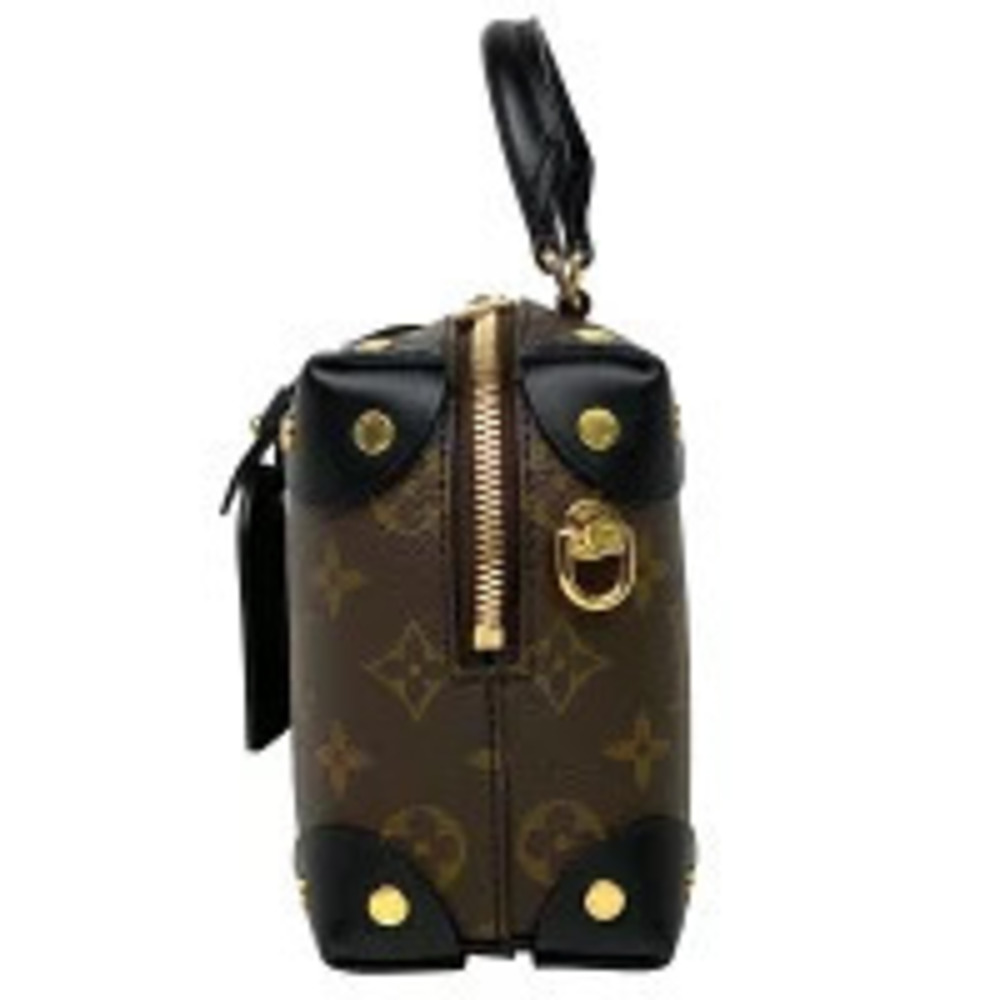 Louis Vuitton Handbag Malle Monogram Bag Black Souple Brown Crossbody Shoulder